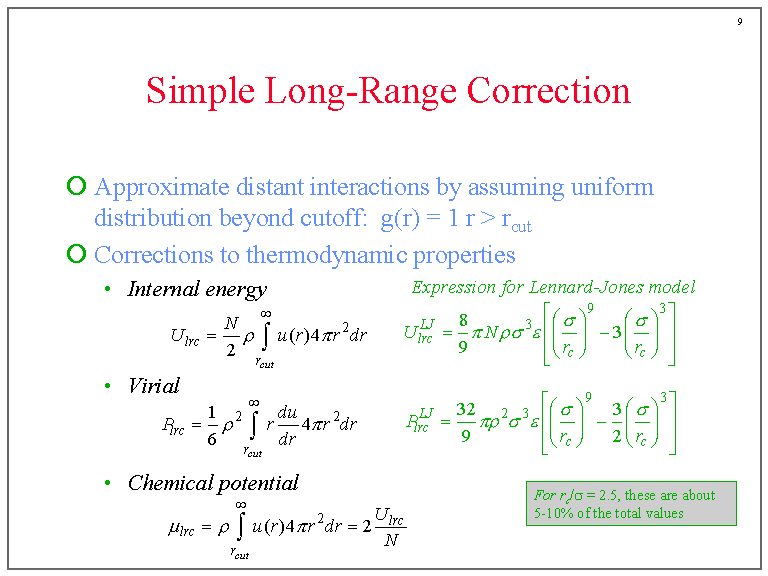 Simple Long Range Correction