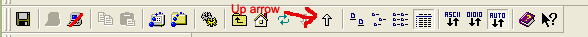screen shot of the up arrow in the top menu of SSH