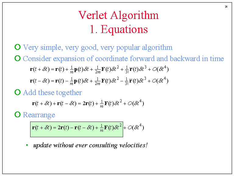 Verlet Algorithm